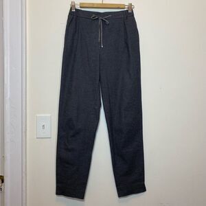 Massimo Dutti Straight Leg Houndstooth Pull-On Trouser Pants Grey/Black Sz 4